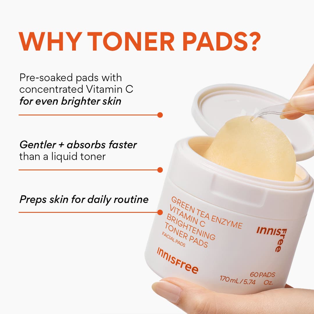 Green Tea Enzyme Vitamin C Brightening Toner Pads - Image 7
