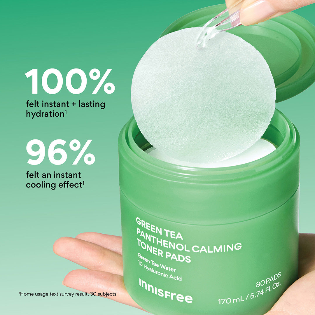 Green Tea Panthenol Calming Toner Pads - Image 4